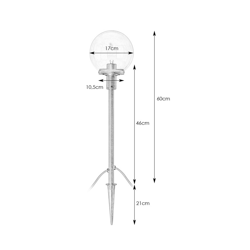 Markslöjd 107283 - LED Lauko šviestuvas GARDEN24 LED/3W/24V 60 cm IP44 juodas/skaidrus