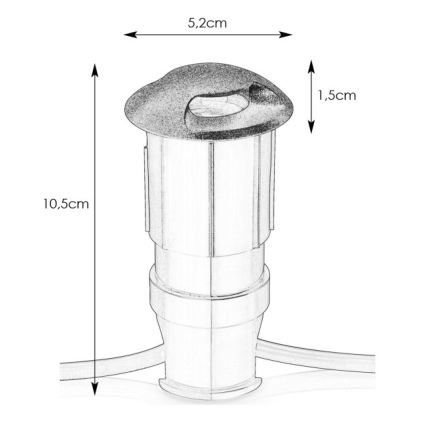 Markslöjd 107289 - LED lauko įleidžiamas šviestuvas GARDEN24 LED/0,8W/24V IP44 juodas