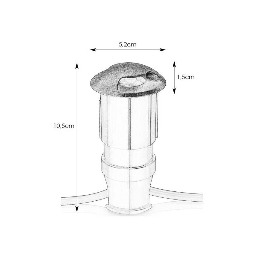 Markslöjd 107289 - LED lauko įleidžiamas šviestuvas GARDEN24 LED/0,8W/24V IP44 juodas