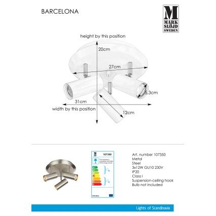 Markslöjd 107350 - Akcentinis šviestuvas BARCELONA 3xGU10/12W/230V