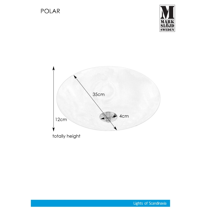 Markslöjd 107360 - Lubinis šviestuvas POLAR 2xE14/40W/230V diametras 35 cm