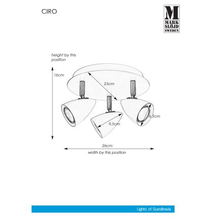 Markslöjd 107411 - Akcentinis šviestuvas CIRO 3xGU10/35W/230V