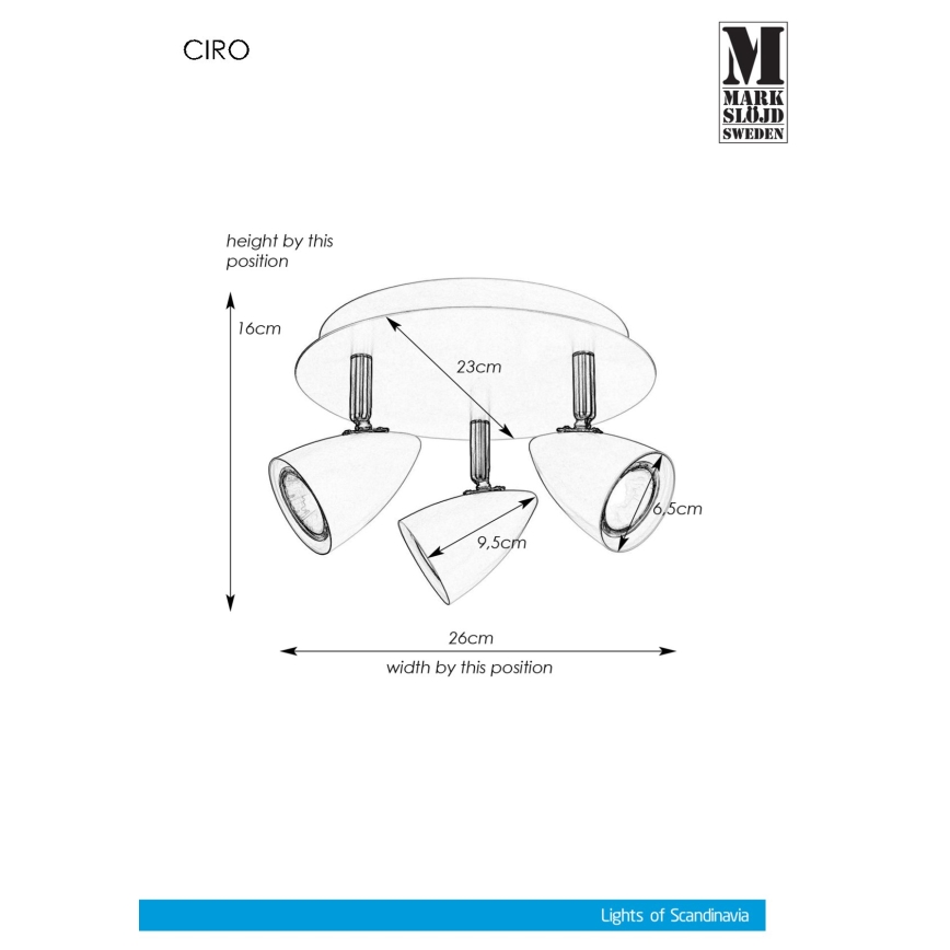Markslöjd 107411 - Akcentinis šviestuvas CIRO 3xGU10/35W/230V