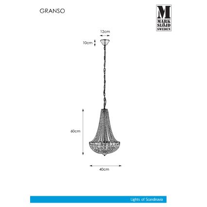 Markslöjd 107551 - Vonios sietynas ant grandinės 3xG9/20W/230 IP44