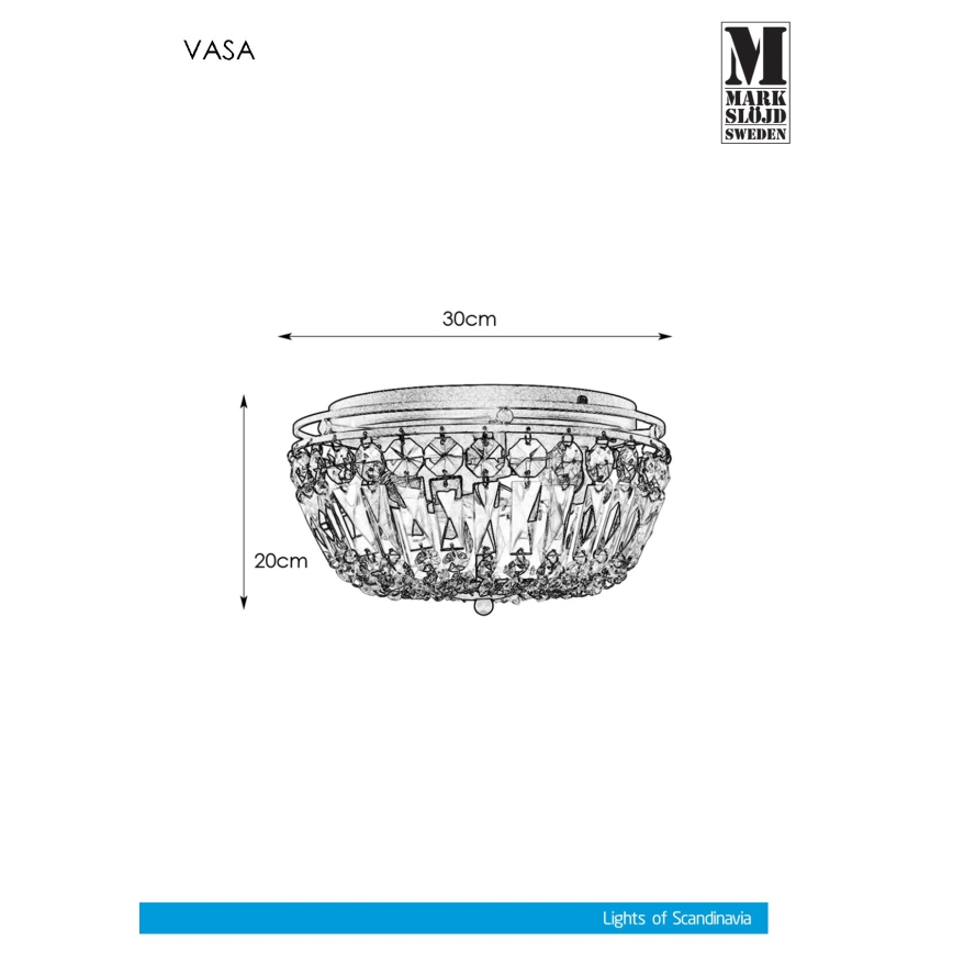 Markslöjd 107587 - Lubinis šviestuvas VASA 3xE14/40W/230V