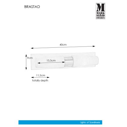 Markslöjd 107615 - Sieninis vonios šviestuvas BRASTAD 2xE14/40W/230V IP44