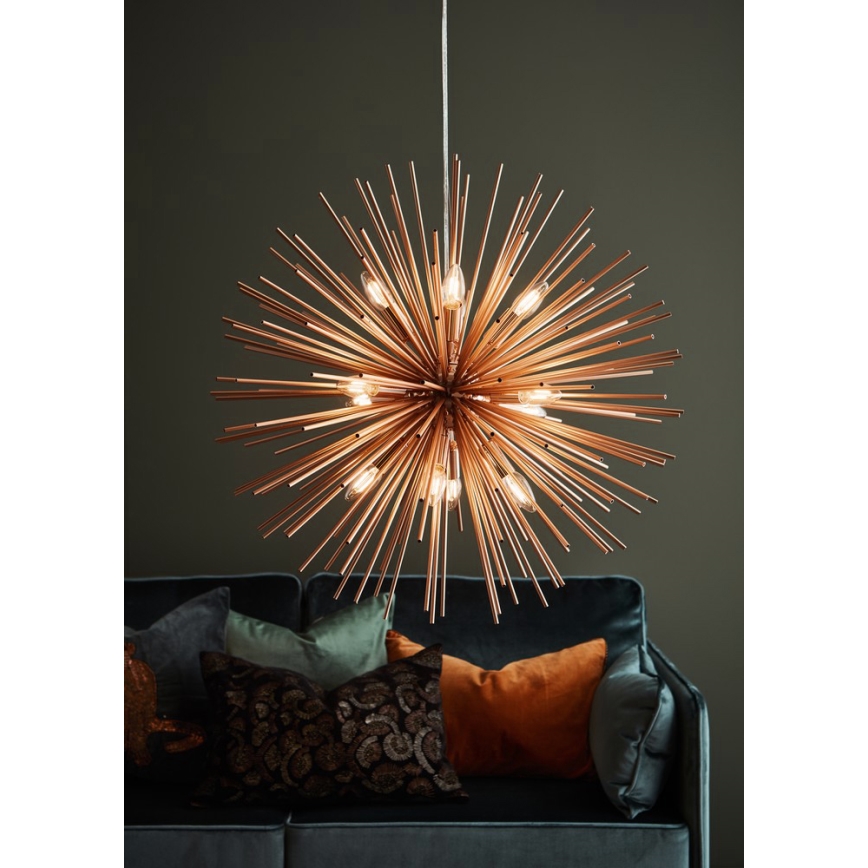 Markslöjd 107752 - Pakabinamas sietynas SOLEIL 12xE14/20W/260V Rožinis auksas