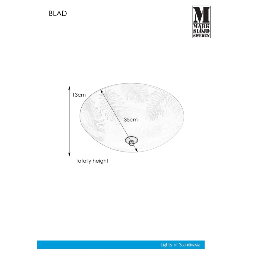 Markslöjd 107754 - Lubinis šviestuvas BLAD 2xE14/40W/230V diametras 35 cm