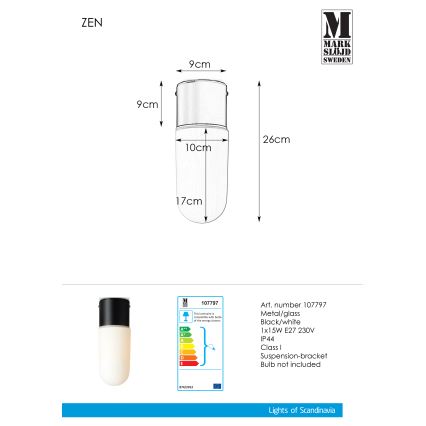 Markslöjd 107797 - Lubinis vonios šviestuvas ZEN 1xE27/15W/230V IP44