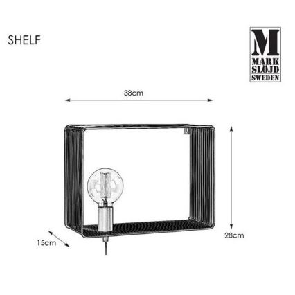 Markslöjd 107814 - Sieninis šviestuvas SHELF 1xE27/60W/230V