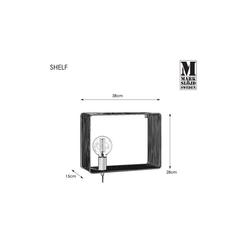 Markslöjd 107814 - Sieninis šviestuvas SHELF 1xE27/60W/230V