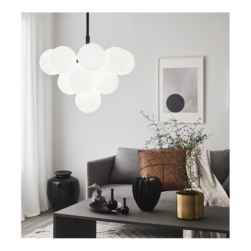 Markslöjd 107911 - Pakabinama liustra ant strypo MERLOT 13xG9/20W/230V Ø 56 cm balta/juoda