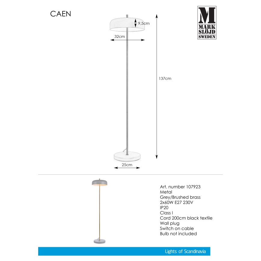 Markslöjd 107923 - Toršeras CAEN 2xE27/60W/230V