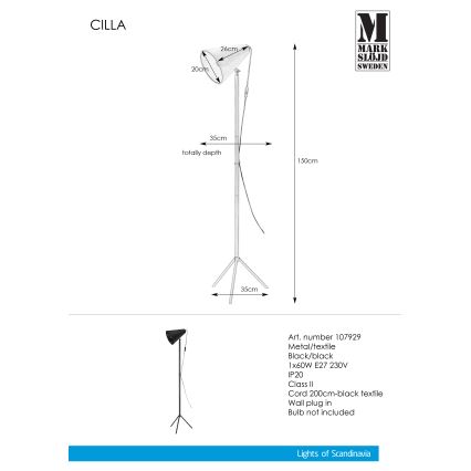 Markslöjd 107929 - Toršeras CILLA 1xE27/60W/230V
