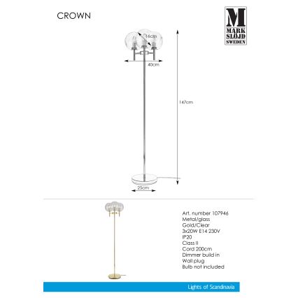 Markslöjd 107946 - Toršeras CROWN 3xE14/20W/230V