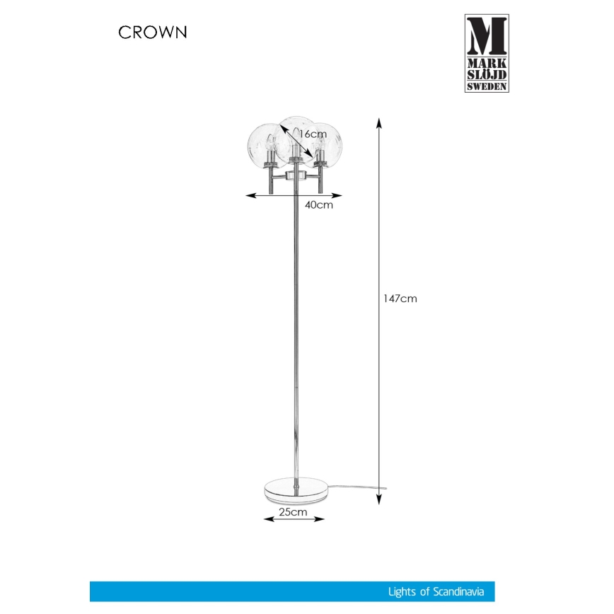 Markslöjd 107947 - Toršeras CROWN 3xE14/20W/230V