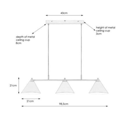 Markslöjd 108075 - Pakabinamas sietynas KLINT 3xE14/40W/230V baltas