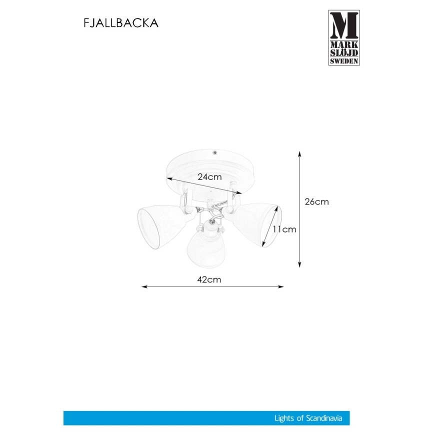 Markslöjd 108083 - Vonios akcentinis šviestuvas FJÄLLBACKA 3xG9/20W/230V IP44 baltas