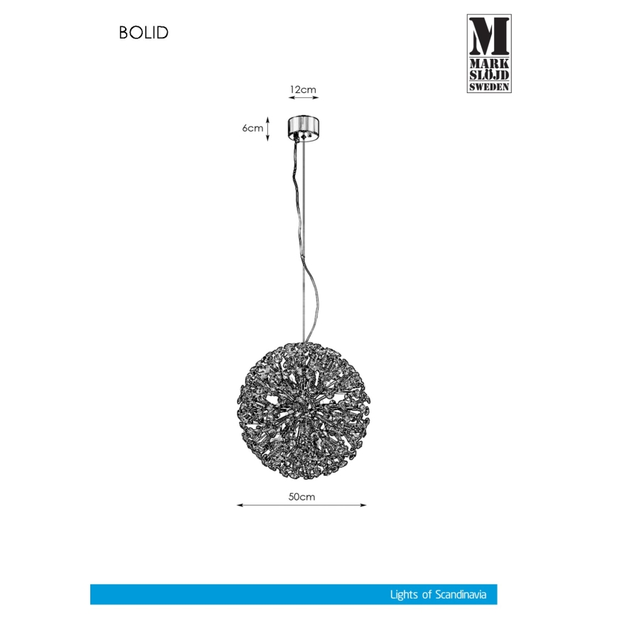Markslöjd 108101 - Krištolinis pakabinamas sietynas BOLID 9xG9/20W/230V