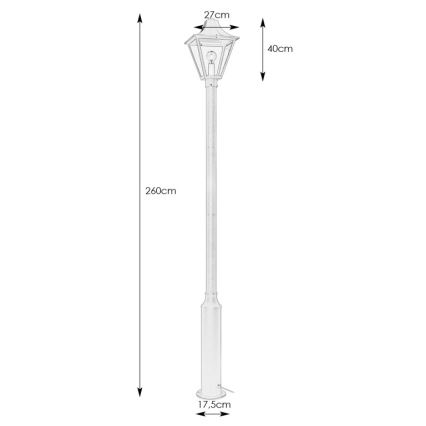 Markslöjd 108171 - LED lauko šviestuvas GARDEN24 LED/3W/24V 260 cm IP44 juodas