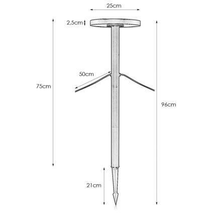 Markslöjd 108173 - LED lauko šviestuvas GARDEN24 LED/5W/24V 75 cm IP44 juoda