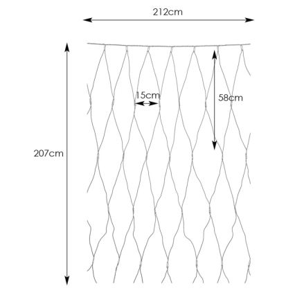 Markslöjd 108178 - LED lauko kalėdinė užuolaida GARDEN24 160xLED/4W/24V 2x2m šiltai balta