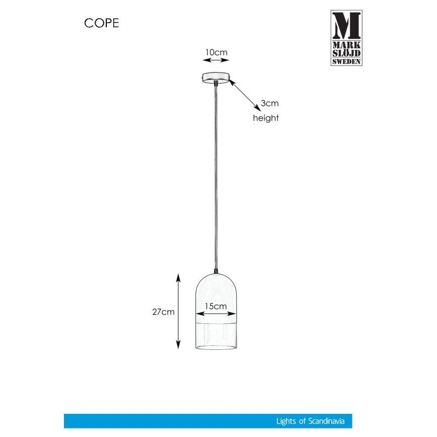 Markslöjd 108225 - Pakabinamas sietynas COPE 1xE14/18W/230V