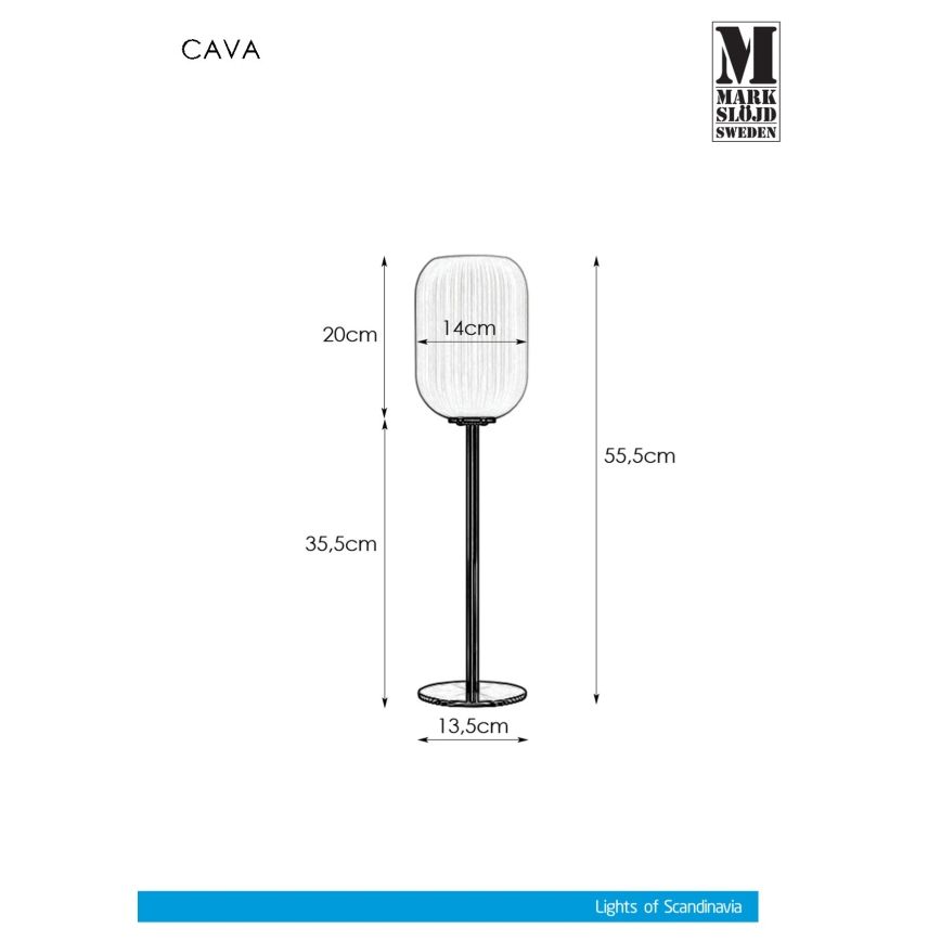 Markslöjd 108251 - Stalinė lempa CAVA 1xE14/40W/230V aukso spalva
