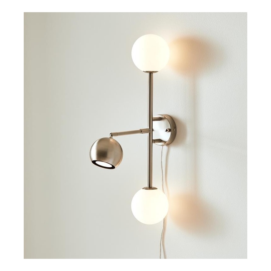 Markslöjd 108256 - Sieninis šviestuvas BESIDE 2xG9/20W/230V + 1xGU10/7W/230V matinis chromas