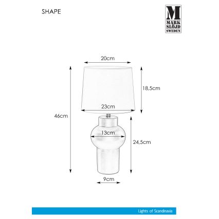 Markslöjd 108450 - Stalinis šviestuvas SHAPE 1xE27/40W/230V balta