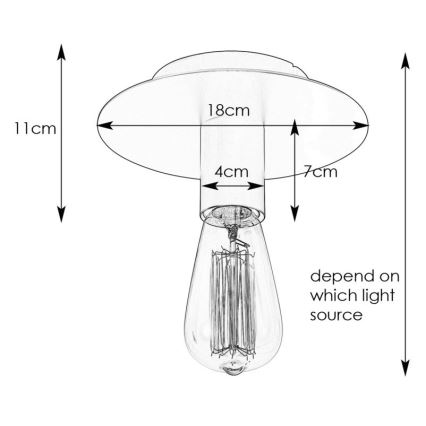 Markslöjd 108540 – Lubinis šviestuvas PIATTO 1xE27/40W/230V juodas