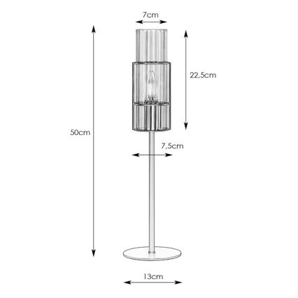 Markslöjd 108555 - Stalinė lempa TUBO 1xE14/40W/230V 50 cm juoda/skaidri