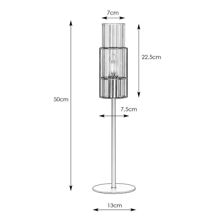 Markslöjd 108555 - Stalinė lempa TUBO 1xE14/40W/230V 50 cm juoda/skaidri