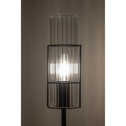 Markslöjd 108556 - Stalinė lempa TUBO 1xE14/40W/230V 65 cm juoda/skaidri
