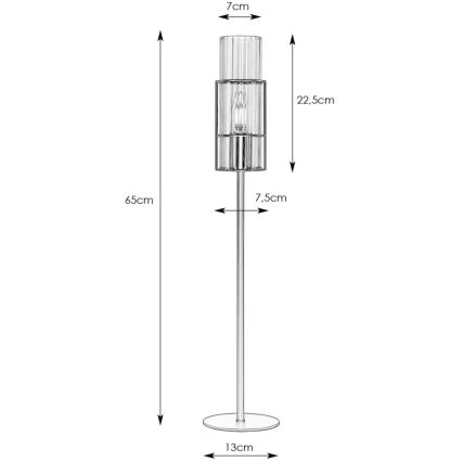 Markslöjd 108556 - Stalinė lempa TUBO 1xE14/40W/230V 65 cm juoda/skaidri