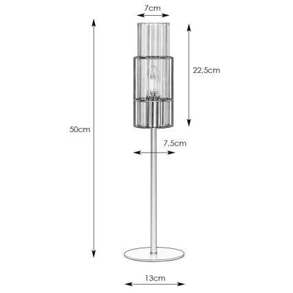 Markslöjd 108557 - Stalinė lempa TUBO 1xE14/40W/230V 50 cm blizgus chromas/skaidrus