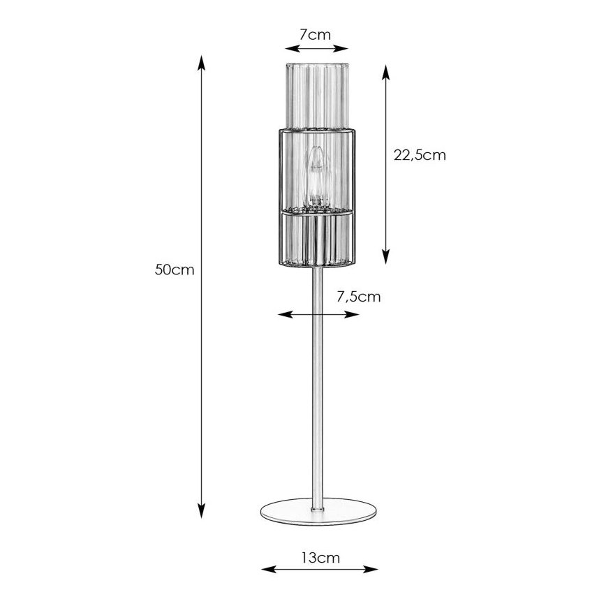 Markslöjd 108557 - Stalinė lempa TUBO 1xE14/40W/230V 50 cm blizgus chromas/skaidrus