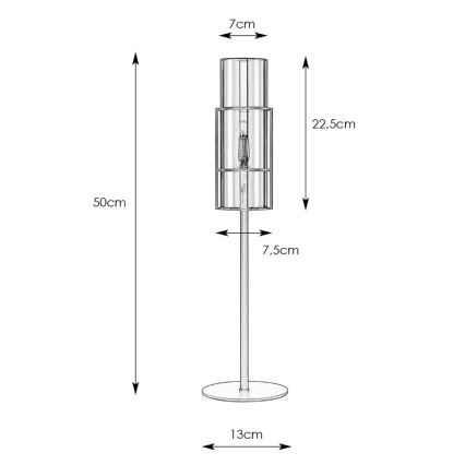 Markslöjd 108559 - Stalinė lempa TUBO 1xE14/40W/230V 50 cm juoda