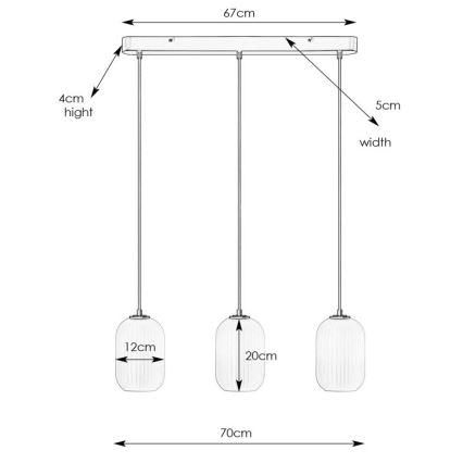 Markslöjd 108563 - Pakabinamas sietynas CAVA 3xE14/40W/230V