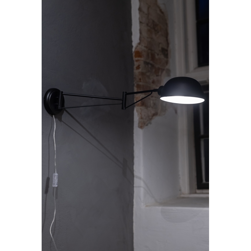 Markslöjd 108587 – Sieninis šviestuvas PORTLAND 1xE27/40W/230V juodas