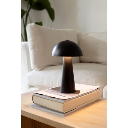 Markslöjd 108655 - dimeriuojamas įkraunamas LED stalinis šviestuvas FUNGI LED/1,5W/5V 2000 mAh IP44 juodas