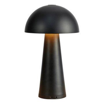 Markslöjd 108655 - dimeriuojamas įkraunamas LED stalinis šviestuvas FUNGI LED/1,5W/5V 2000 mAh IP44 juodas