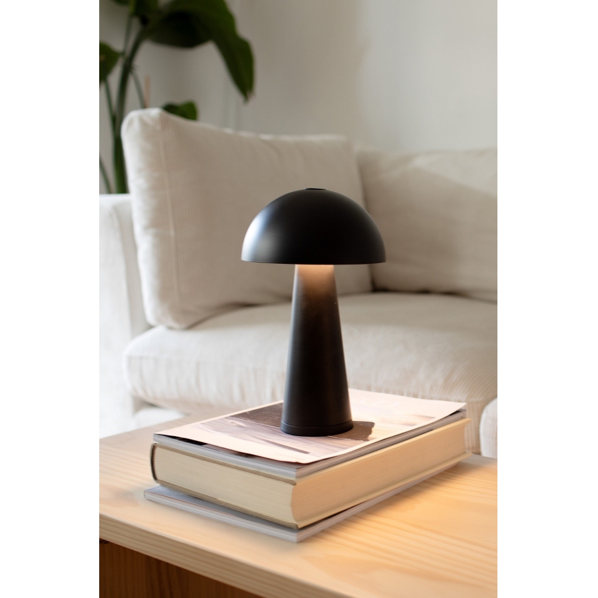 Markslöjd 108655 – LED Pritemdoma įkraunama lempa FUNGI LED/1,5W/5V IP44 juoda