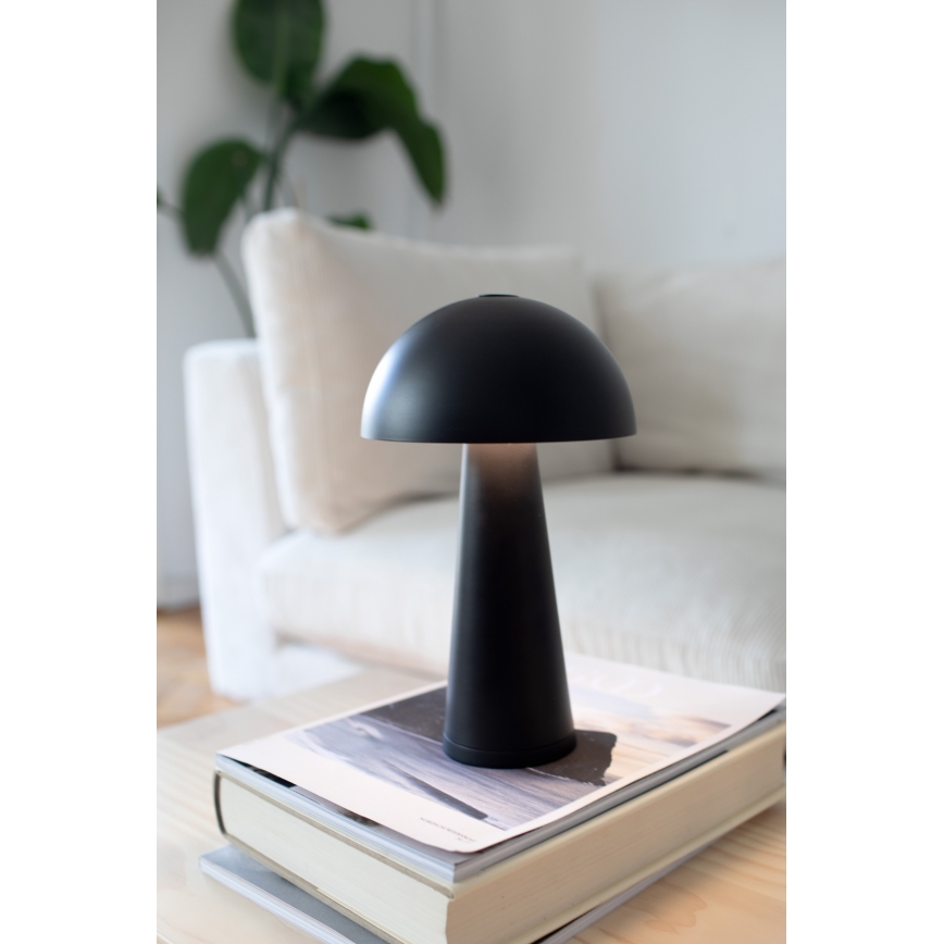 Markslöjd 108655 – LED Pritemdoma įkraunama lempa FUNGI LED/1,5W/5V IP44 juoda