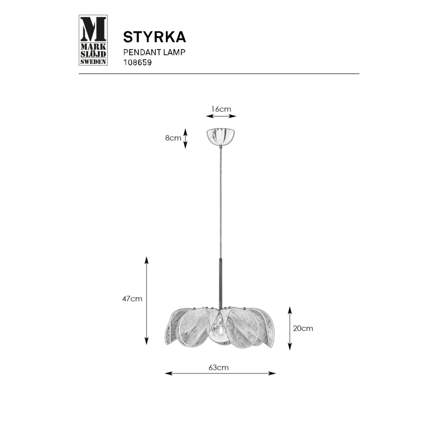 Markslöjd 108659 - Pakabinamas sietynas STYRKA 1xE27/40W/230V diametras 63 cm smėlio spalva