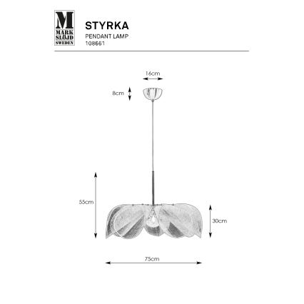 Markslöjd 108661 - Pakabinamas sietynas STYRKA 1xE27/40W/230V diametras 75 cm smėlio spalva