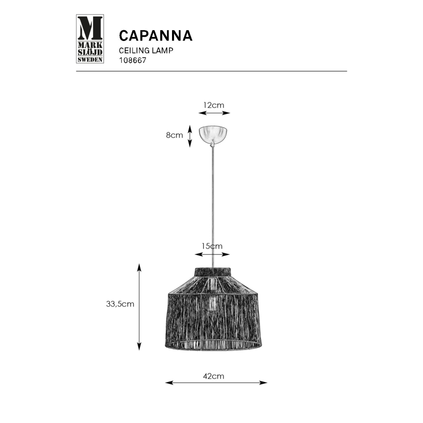 Markslöjd 108667 - Pakabinamas sietynas CAPANNA 1xE27/40W/230V žalvaris