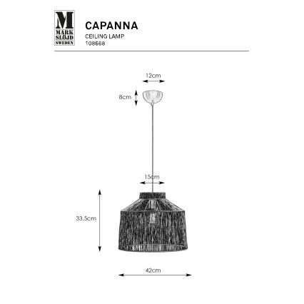 Markslöjd 108668 - Pakabinamas sietynas CAPANNA 1xE27/40W/230V juoda