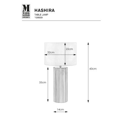 Markslöjd 108669 - Stalinis šviestuvas HASHIRA 1xE27/40W/230V balta/žalvaris
