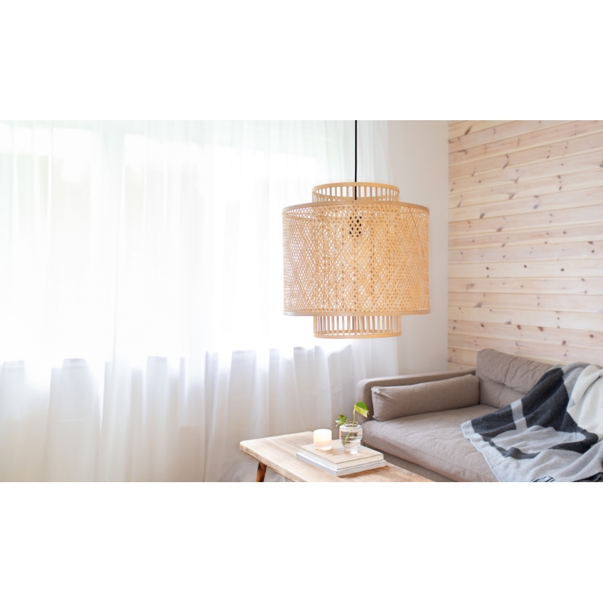 Markslöjd 108675 - Pakabinamas sietynas STRATI 1xE27/40W/230V smėlio spalva/bambukas